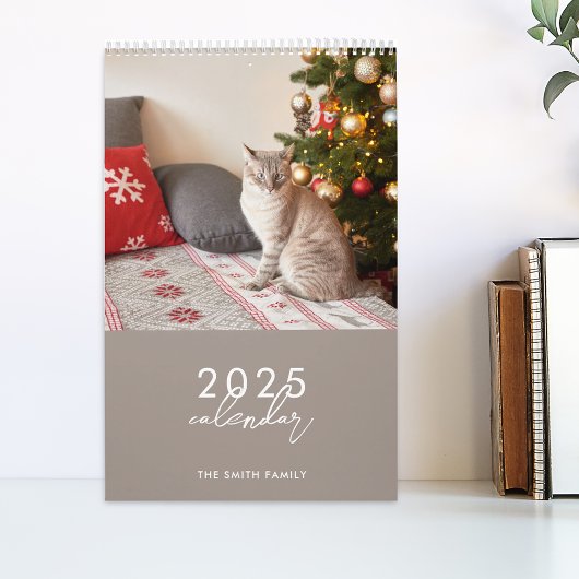 Moderne Einfache Kalligraphie 2025 Foto-Kalender Kalender