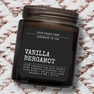 Moderne einfache Kerzenetikette für Kosmetik mit I Quadratischer Aufkleber