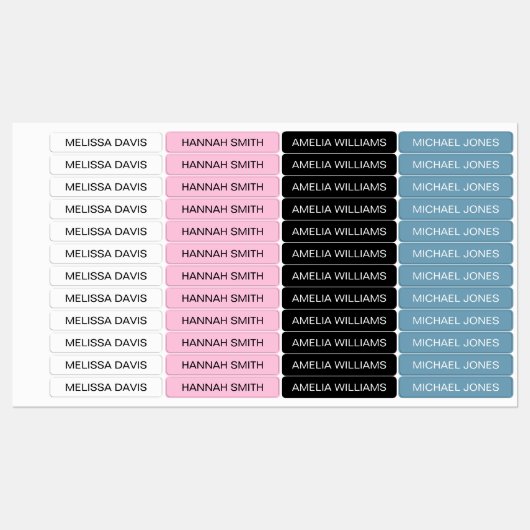 Moderne einfache Kinder wasserdichte Namensschilde Etiketten (Blatt)