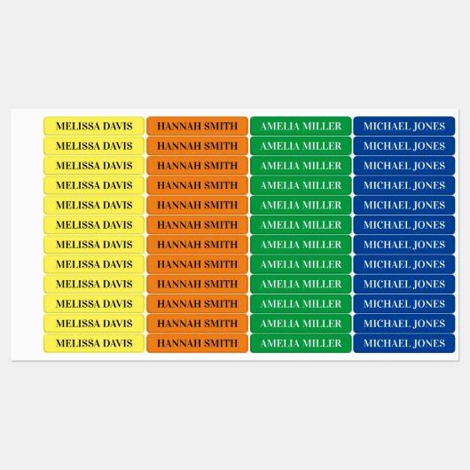 Moderne einfache Kinder wasserdichte Namensschilde Etiketten (Blatt)