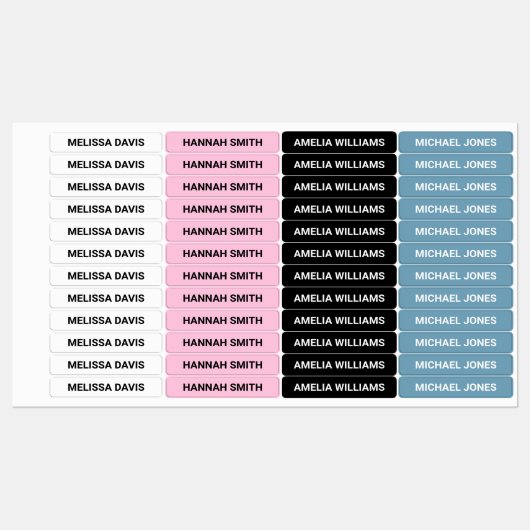 Moderne einfache Kinder wasserdichte Namensschilde Etiketten (Blatt)