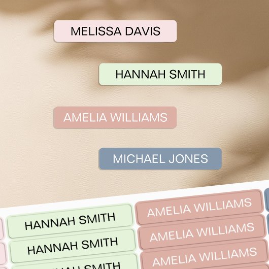 Moderne einfache Kinder wasserdichte Namensschilde Etiketten