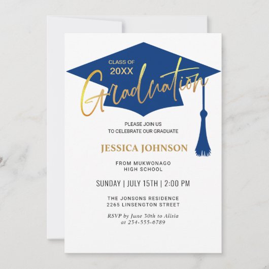 Moderne Einfache Klasse der Graduierungspartei 202 Einladung (Vorderseite)