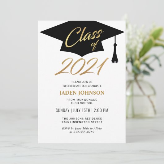 Moderne Einfache Klasse der Graduierungspartei 202 Einladung (Stehend Vorderseite)