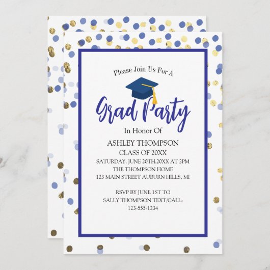 Moderne Einfache Klasse der Party Einladung Grad 2 (Vorne/Hinten)