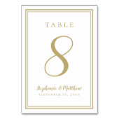 Moderne einfache klassische Goldhochzeit nach Maß Tischnummer (Rückseite)
