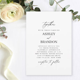 Moderne, einfache klassische Hochzeit Einladung