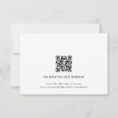 Moderne einfache klassische Hochzeit QR-Code RSVP Karte (Rückseite)