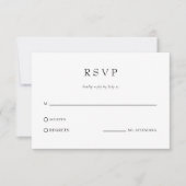 Moderne einfache klassische Hochzeits-QR-Code-RSVP RSVP Karte (Vorderseite)
