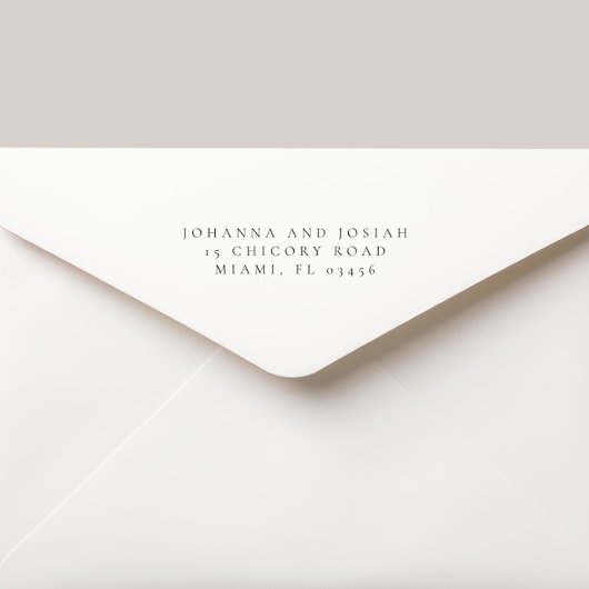 Moderne einfache klassische Hochzeitsrücksendeadre Permastempel