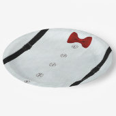 Moderne einfache Kleine Gentleman Babydusche Niedl Pappteller (Schrägansicht)