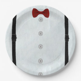 Moderne einfache Kleine Gentleman Babydusche Niedl Pappteller