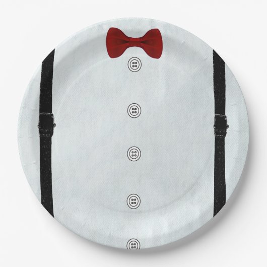 Moderne einfache Kleine Gentleman Babydusche Niedl Pappteller (Vorderseite)