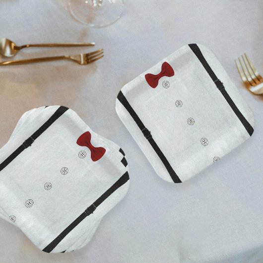 Moderne einfache Kleine Gentleman Babydusche Niedl Pappteller