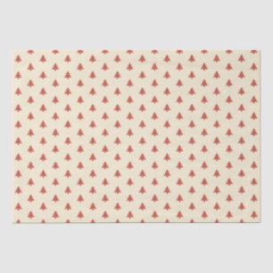Moderne, einfache kleine rote Weihnachtsbaumen auf Seidenpapier