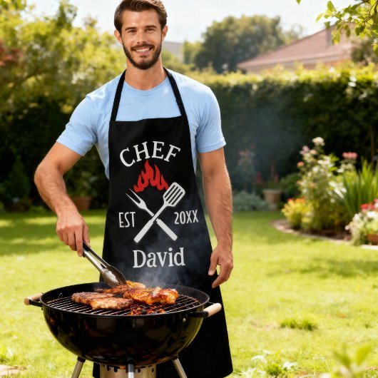 Moderne Einfache Koch Individuelle Name GRILLEN Ad Schürze