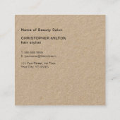Moderne einfache Kraft Black Hair Stylist Quadratische Visitenkarte (Rückseite)