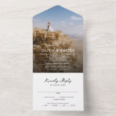 Moderne, einfache, kühne romantische Foto Hochzeit All In One Einladung (Innen Boden)