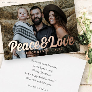 Moderne einfache kursive Schrift Familienfoto-Gruß Folien Feiertagskarte
