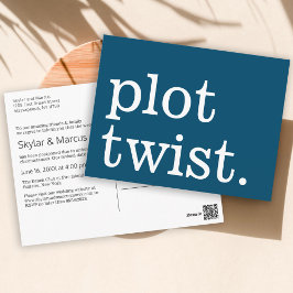 Moderne, einfache Lässige Hochzeitspause Postkarte