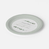 Moderne, einfache Leaf-Foliage-Hochzeitsempfehlung Pappteller (Schrägansicht)