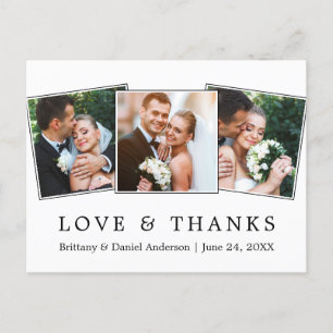 Moderne einfache Liebe dank Hochzeit 3 Foto Postkarte