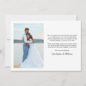 Moderne, einfache Liebe und dank 2 Foto Hochzeit Dankeskarte (Rückseite)