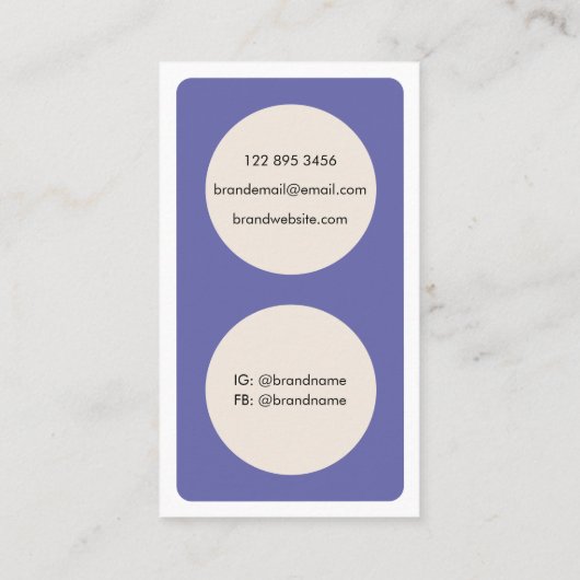 Moderne, einfache Lila Creme Minimalistisch Visitenkarte (Rückseite)
