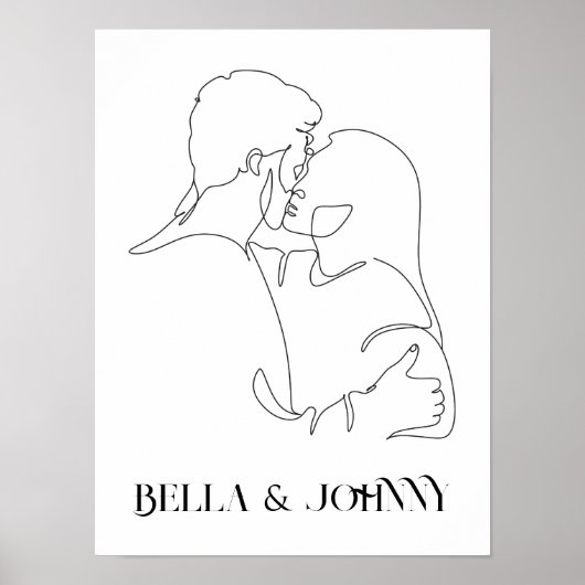 Moderne, einfache Linie Art Schwarz-Weiß ,boho chi Poster (Vorne)