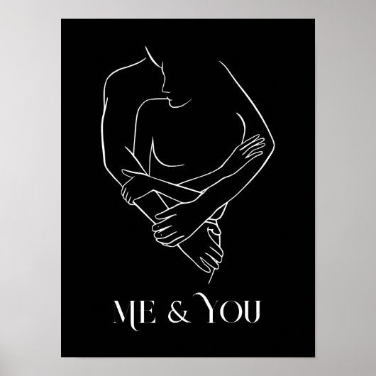 Moderne, einfache Linie Art Schwarz-Weiß ,boho chi Poster (Vorne)