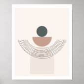 Moderne, einfache Linie Kunst in den Erdtönen Poster (Vorne)