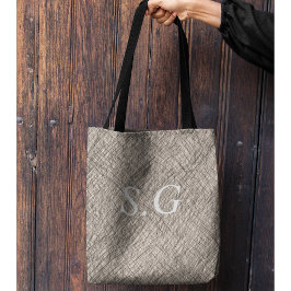 Moderne, einfache Linien mit Monogramm Tasche