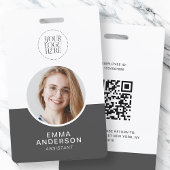 Moderne, einfache Logo Foto Name QR Code Mitarbeit Ausweis