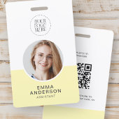 Moderne, einfache Logo Foto Name QR Code Mitarbeit Ausweis