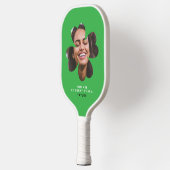 Moderne einfache Lucky-Charm-Liebe Kleber Grünes F Pickleball Schläger (Links)
