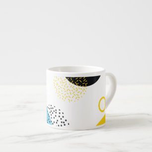 Moderne, einfache, lustige, geometrische Kunst im Espressotasse