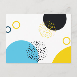 Moderne, einfache, lustige, geometrische Kunst im Postkarte