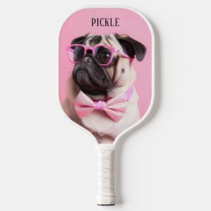 Moderne einfache lustige Hunde-Tier-Foto Pickleball Schläger