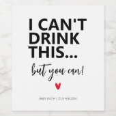 Moderne, einfache, lustige Schwangerschaftsankündi Weinetikett (Einzelnes Label)