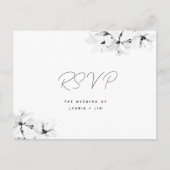 Moderne einfache Magnolias Hochzeit RSVP Mahlzeit  Einladungspostkarte (Vorderseite)