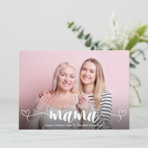 Moderne einfache Mama Kalligrafie Foto Muttertag Karte