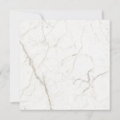 Moderne, einfache Marmor, weiße Hochzeit Save the  Date (Rückseite)