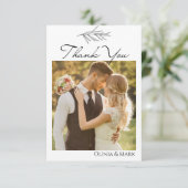 moderne, einfache, maßgeschneiderte Hochzeit Danke (Stehend Vorderseite)