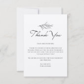 moderne, einfache, maßgeschneiderte Hochzeit Danke (Rückseite)
