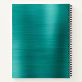 Moderne, einfache Metallic Aquamarin gebürstet Notizblock (Rückseite)