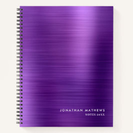 Moderne, einfache Metallic Lila gebürstet Notizblock
