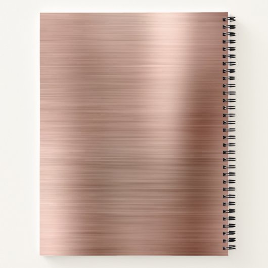 Moderne, einfache Metallic-Rose Gold Notizblock (Rückseite)