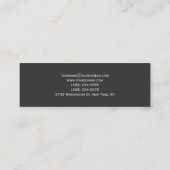 Moderne, einfache Minimal Blue Gray Business Card Mini Visitenkarte (Rückseite)