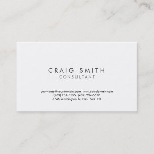 Moderne, einfache Minimal Consultant Business Card Visitenkarte