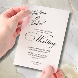 Moderne, einfache Minimal Elegante Cover Wedding Pergament Einladungen